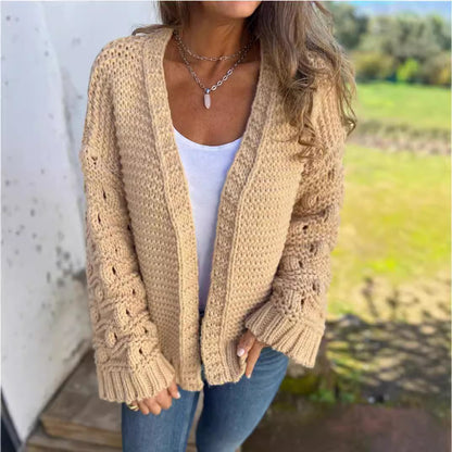 Winter Fashion Solid Color Cardigan Women