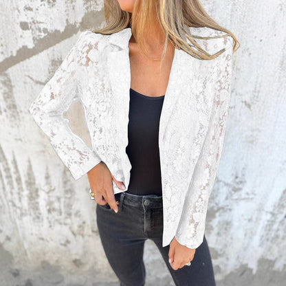 Women's Fashion Lace Shirt Suit