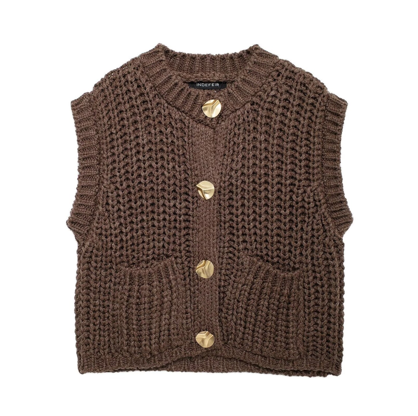 Women's Thick Needle Sleeveless Knit Vest