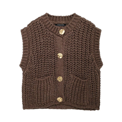 Women's Thick Needle Sleeveless Knit Vest