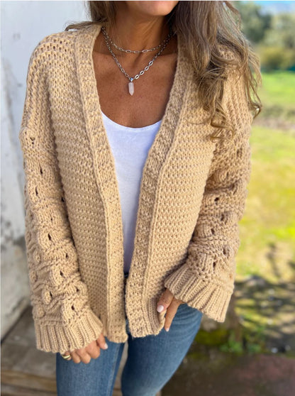 Winter Fashion Solid Color Cardigan Women