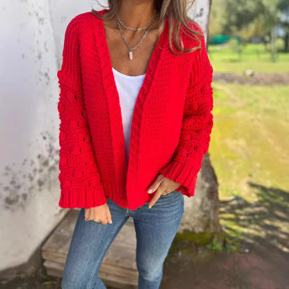 Winter Fashion Solid Color Cardigan Women