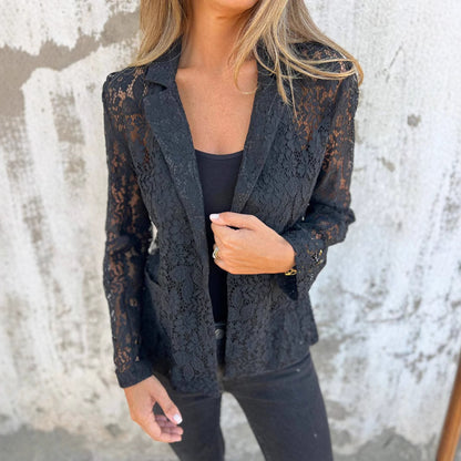 Women's Fashion Lace Shirt Suit