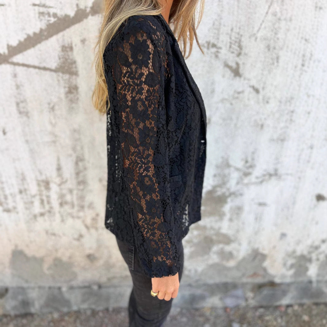 Women's Fashion Lace Shirt Suit